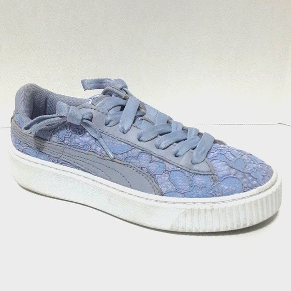 Puma Basket Platform Fo Icelandic Blue Low Top Sneakers US 6.5 Trendy Streetwear - Picture 2 of 8